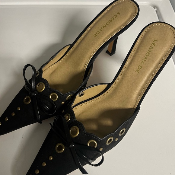 Princess Polly Charisma Pointed Suede Kitten Mule Heels - Picture 6 of 8